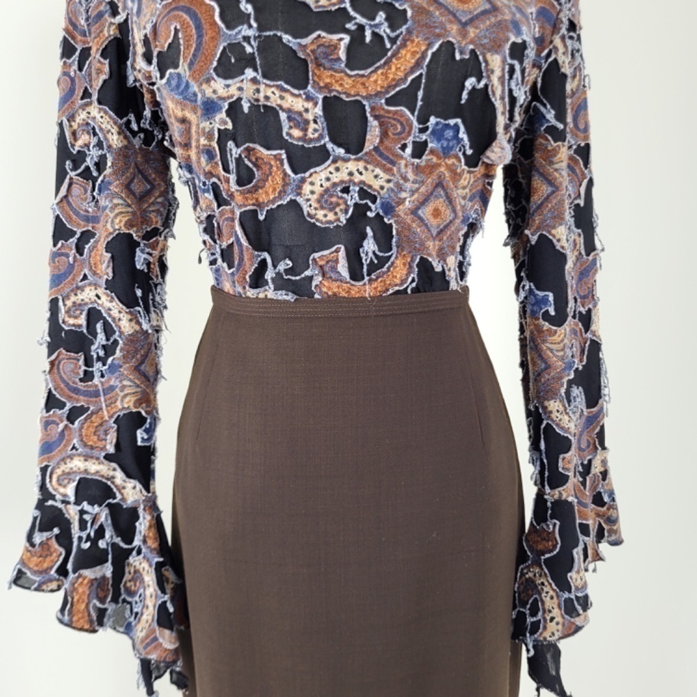 (Free with Purchase) Vintage Wool Pencil Skirt Lined Short Thigh Length - Picture 8 of 12